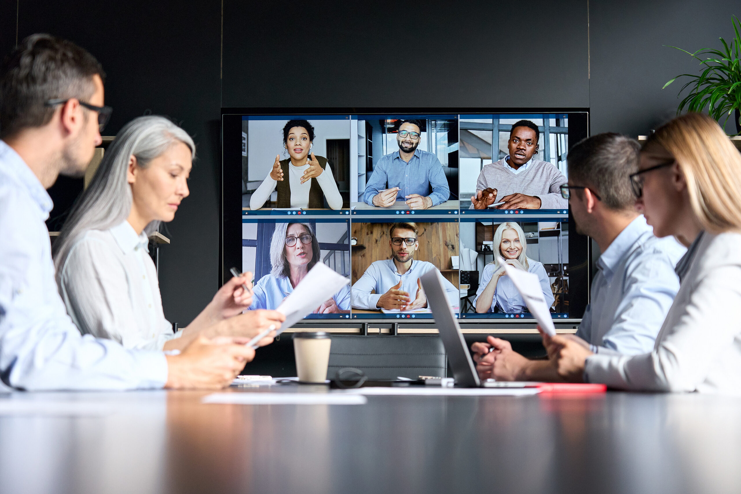 Online Videoconference in Meeting Room